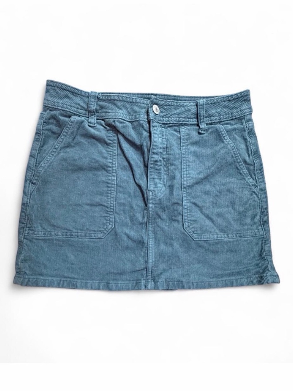 American Eagle High Rise Corduroy Mini Skirt Blue Size 8